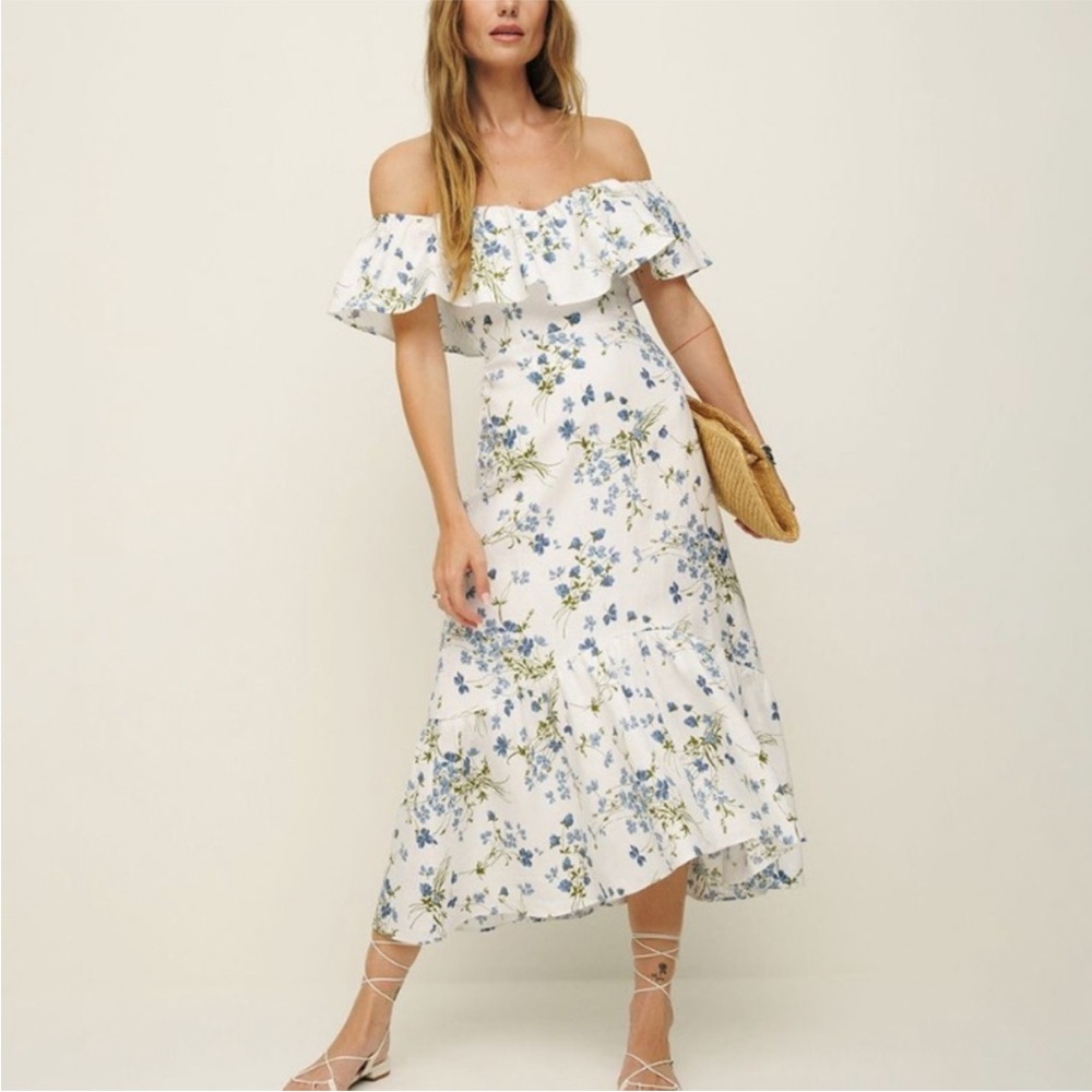 Reformation Baela Linen Dress, Clarita Size 4